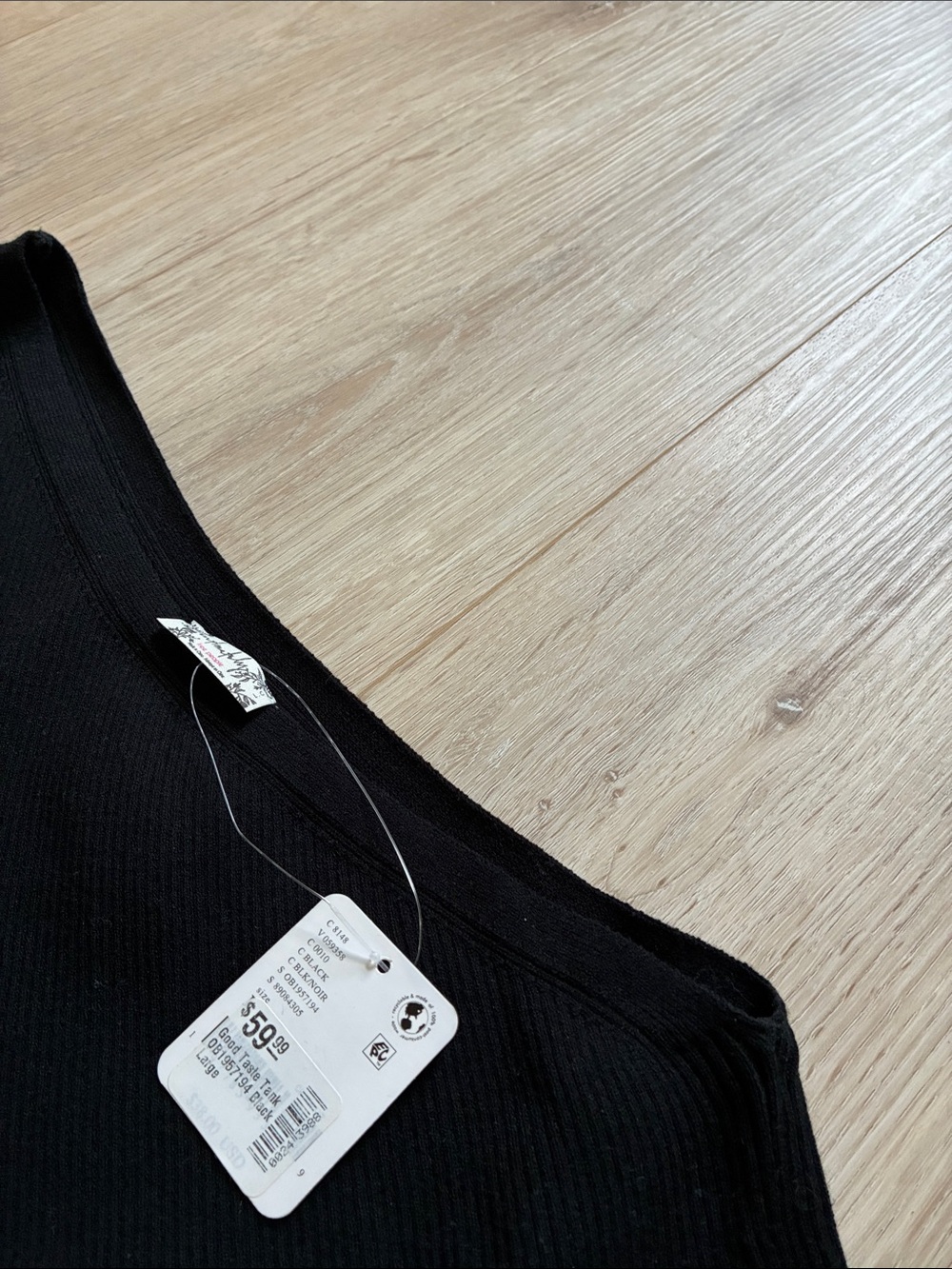 Free People One-Shoulder Ribbed Tank - Black - Picture 8 of 9